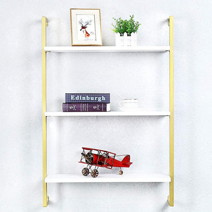 Industrial Metal Wall Shelf,Floating Shelves Wall Mounted,24In Real Wood Book Shelves,3 Tier Hanging Wall Shelves for Bedrooms Office