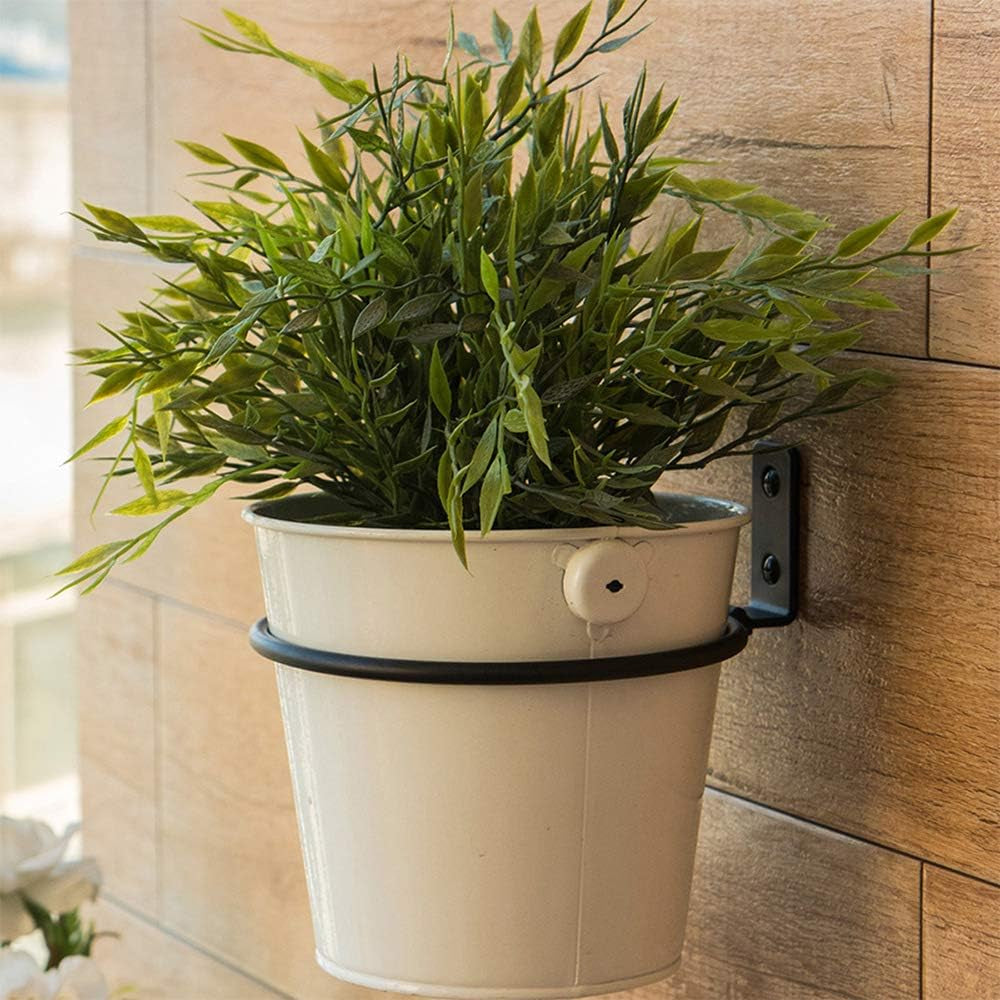 6 Inch Flower Pot Holder Ring, Set of 3 Pot Wall Mounted Metal Planter Hanger, Collapsible Bracket, Iron Black