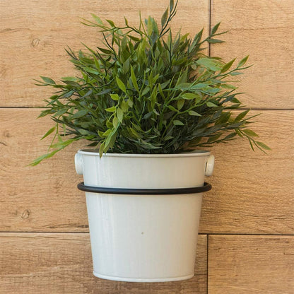 6 Inch Flower Pot Holder Ring, Set of 3 Pot Wall Mounted Metal Planter Hanger, Collapsible Bracket, Iron Black